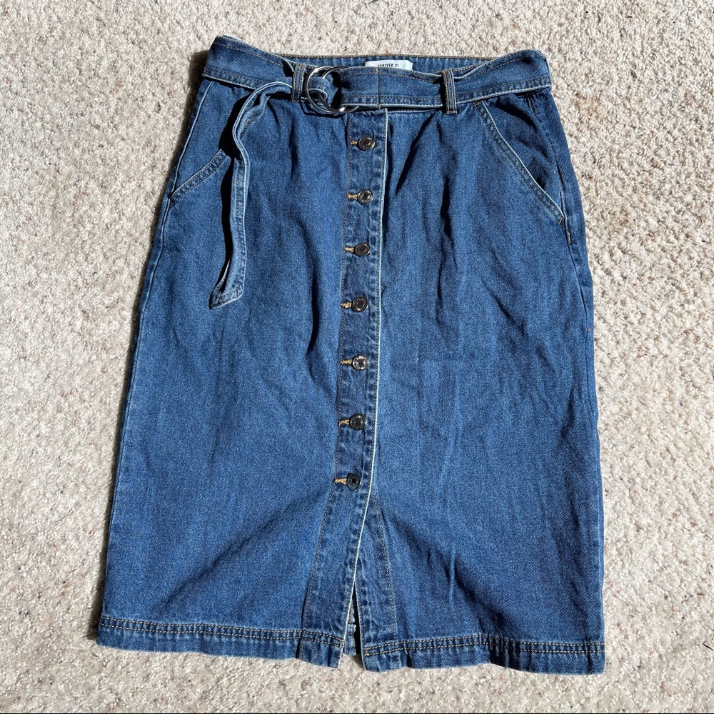 forever 21 • denim button up skirt